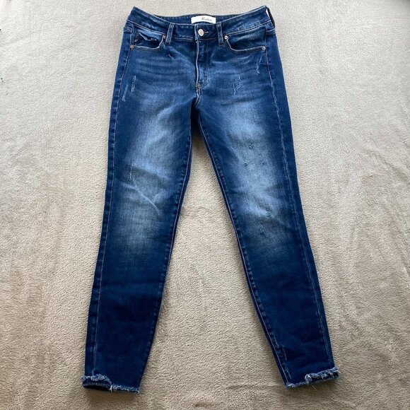 KanCan Womens Jeans Size 9/28 Skinny Frayed Hem Blue Denim Medium Wash Casual - Picture 15 of 16